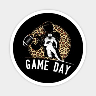 Game day Football Leopard Gift idea for football lovers Magnet